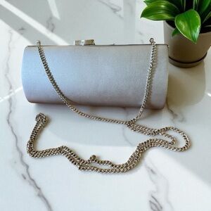 La Regale Silver Clutch Elegant Wristlet Bag